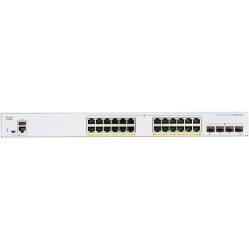 Cisco CBS350-24FP-4G-UK 24-Port Gigabit PoE+ Compliant Managed Switch with SFP (370W)