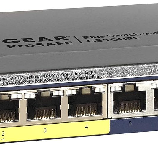 Netgear GS108PE-300EUS 8-Port Gigabit Ethernet Plus with 4 Ports PoE (53W)
