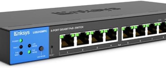 Linksys LGS310MPC 8-Port Managed Gigabit PoE+ Switch with 2 1G SFP