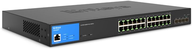 Linksys LGS328MPC 24-Port Managed Gigabit PoE+ Switch with 4 10G SFP+