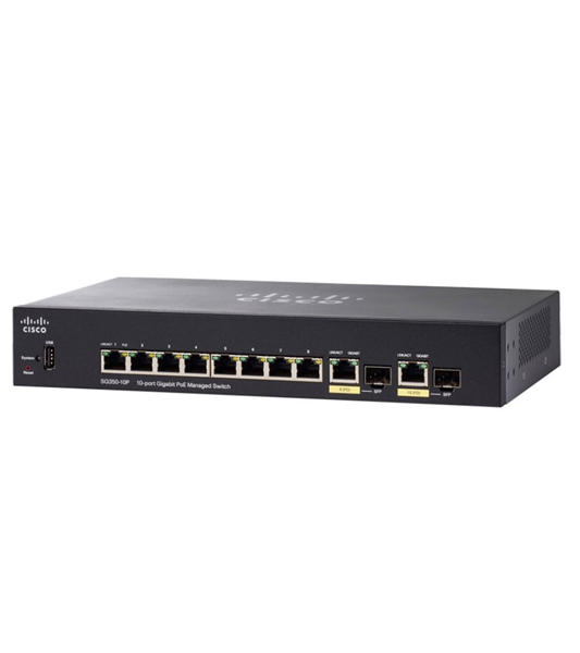 Cisco SG350-10P 10-Port Gigabit PoE Managed Switch