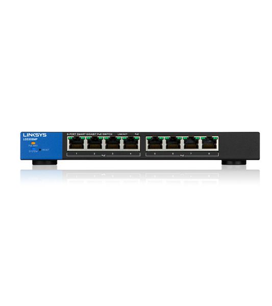 Linksys Business LGS308MP PoE+ Smart 8 Port Gigabit Network Switch (130W)