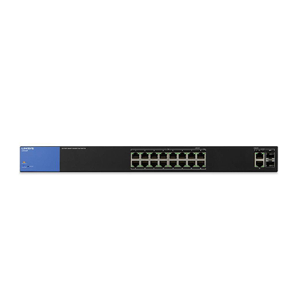 Linksys Business LGS318P 16-Port Gigabit PoE+ (125W) Smart Managed Switch + 2x Gigabit SFP/RJ45 Combo Ports