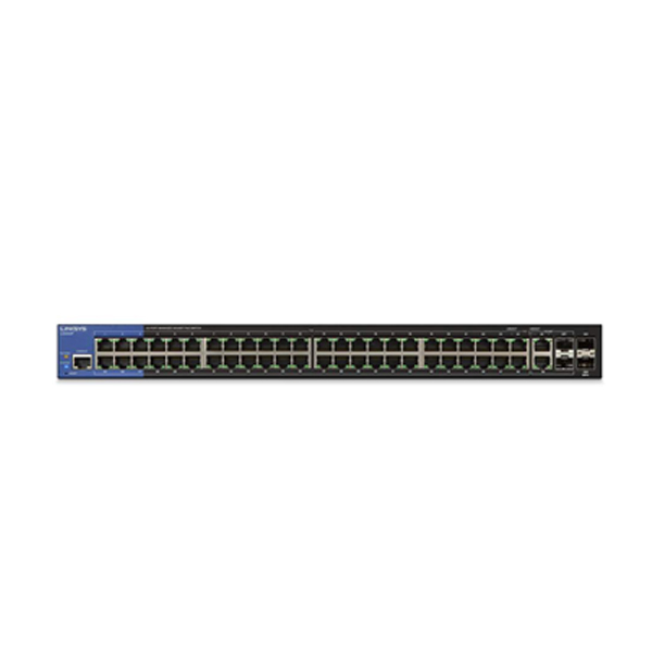 Linksys Business LGS552P 48-Port Gigabit PoE+ (375W) Managed Switch + 2x Gigabit SFP/RJ45 Combo Ports + 2x 10G SFP+ Ports